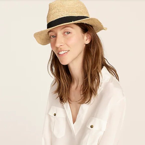 J.CREW Packable straw hat Size M-L NWD $59.50 Item F1722